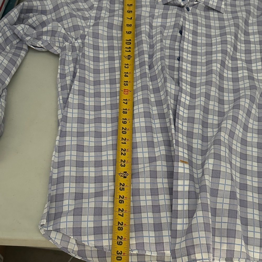 Robert Talbott Men's Checkered Shirt - Blue, White, and Red - Picture 8 of 10